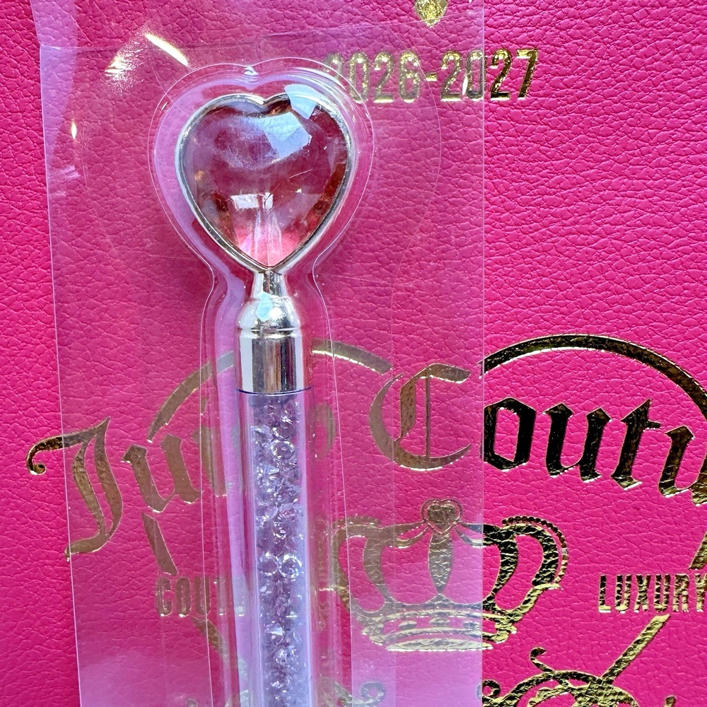 Juicy Couture 2026-2027 Zip Planner Journal Pink Heart Pen 18 Month New - Picture 4 of 12